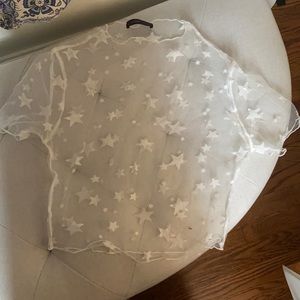 Mesh star crop top
